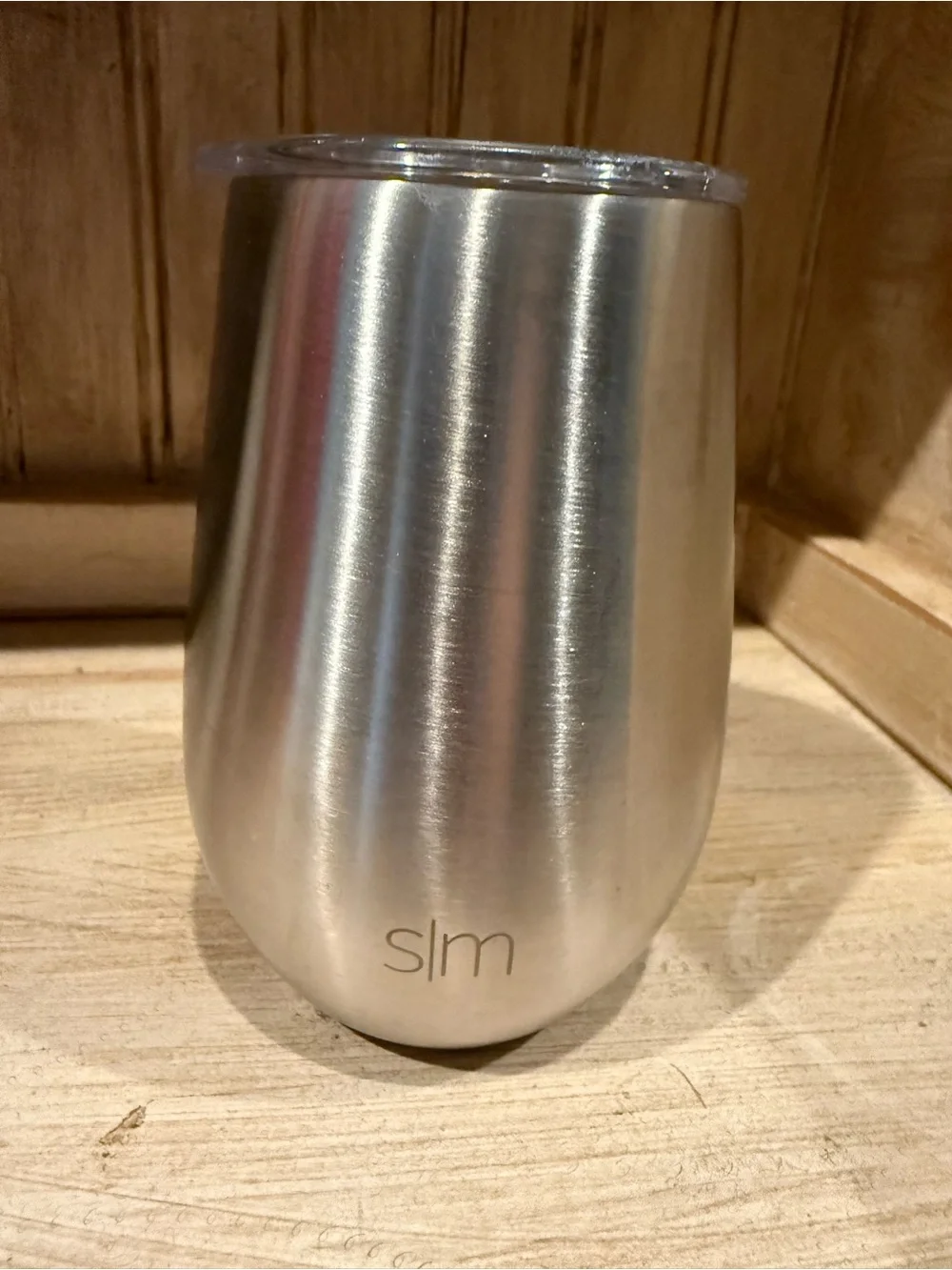 Simple Modern wine tumbler - Brushed Silver